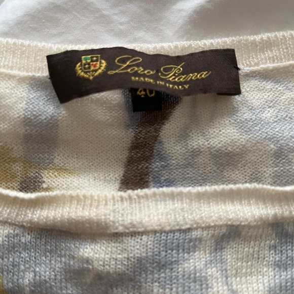 LORO PIANA Cashmere Silk Butterfly Plant Branch Print Designer Soft Sweater - Picture 3 of 14